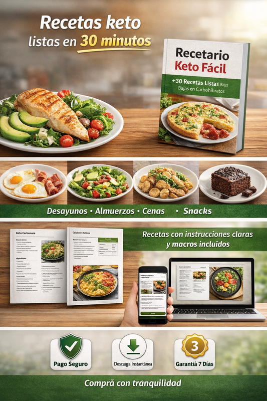 Keto Para Gente Ocupada :Recetas en 30 minutos + Macros